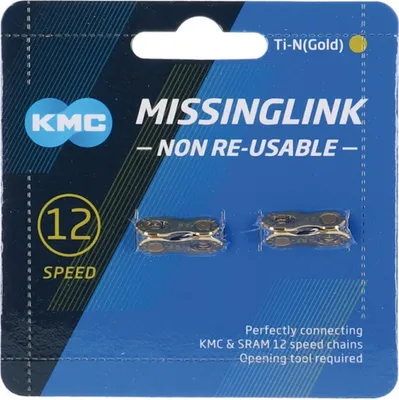 Zdjęcie produktu dla KMC Missinglink 12NR Ti-N Gold 2 sztuki do łańcuchów 5,65 mm, złoty, 12-biegowy
