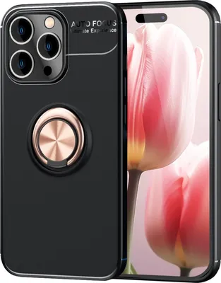 Produktbild von Hülle mit Ring für iPhone 15 Pro Silikon Handyhülle Case Schutz Cover Ringhülle Rose Gold