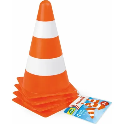Produktbild von Pylonen Verkehrskegel Kinder Set 4Stück je 22 cm Orange und Weiß von Lena Lena 61249