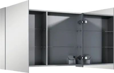 Produktbild von Jungborn Spiegelschrank 1006 x 140 x 638 mm 2-türig mit beidseitigen Spiegeltüren und Seitenverspiegelung
