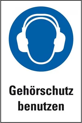 Produktbild von Dreifke® Kunststoff-Schild "Gehörschutz benutzen", 200x300mm (BxH), 1 Stück, ...