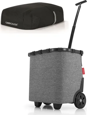 Produktbild von reisenthel Set carrycruiser + gratis Cover Einkaufswagen trolley frame twist silver OE7052