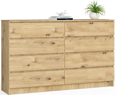 Produktbild von Kommode AKORD K160 Eiche Artisan 160 cm 8 Schubladen B160 x H99 x T40 cm