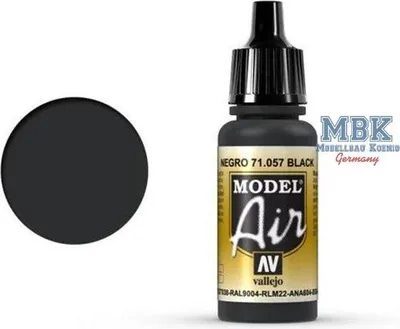 Produktbild von Vallejo Model Air, 17 ml, Schwarz, Matte, Flasche