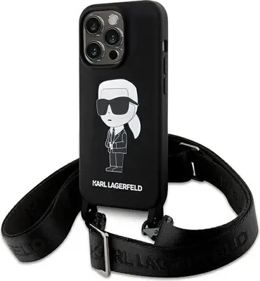 Immagine prodotto di Custodia Karl Lagerfeld per iPhone 15 Plus e 14 Plus - IKONIK CROSSBODY - Nero