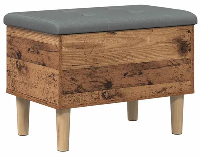 Imagen del producto de Banco de almacenamiento con cojín, madera de roble, 62 x 42 x 46 cm