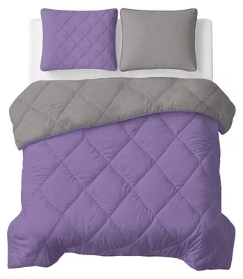 Productafbeelding van Sleeptime Lazy Dekbed Uni Lavendel - Taupe/Grijs 240 x 200 Met Kussenslopen cm