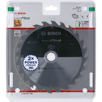Zdjęcie produktu dla Bosch 2 608 837 708, Drewno, 19 cm, 3 cm, 1,1 mm, 7900 RPM, 1,6 mm