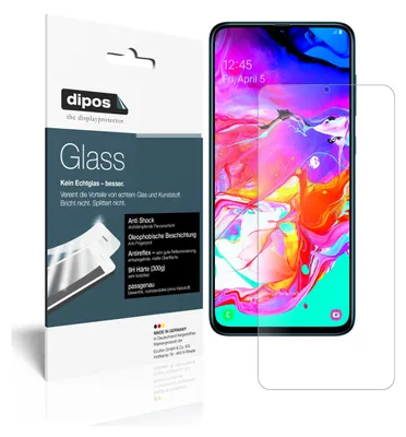 Obrázek produktu pro 2x ochranná fólie pro Samsung Galaxy A70s, matná povrchová úprava - proti nárazům, tvrzené sklo (9H), plastové sklo (1x přední strana + 1x zadní strana)