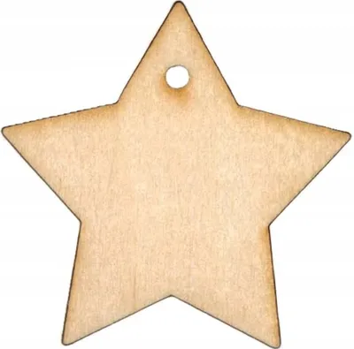 Obrázok produktu pre Drevený prívesok hviezda - 6cm
