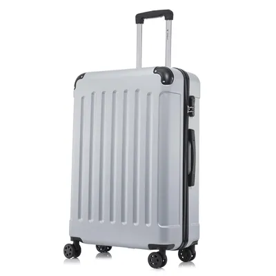Produktbild von yonsly Premium Reisekoffer TSA-Schloss,YKK-Reißverschluss Hartschalen-Koffer Trolley Kabinenkoffer Rollkoffer Suitcase Handgepäck (Silber, M)