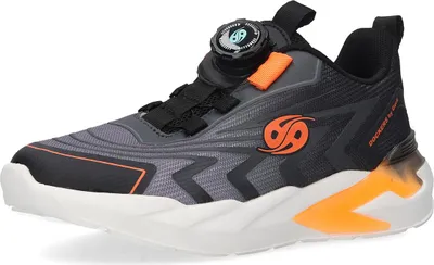 Produktbild von Dockers Kinder-Jungen-Sneaker-Slipper-Klettschuh Grau-Schwarz-Orange, Farbe:grau, EU Größe:33