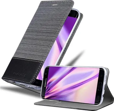 Obrázok produktu pre Cadorabo puzdro pre Samsung Galaxy S7 EDGE ochranné puzdro v sivej farbe puzdro na mobilný telefón kniha kryt