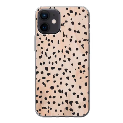Produktbild von MuchoWow® Handyhülle Schutzhülle Hülle für iPhone 12 Polka dots - Schwarz - Marmor Silikon Softcase Handy Hülle - Schutzhülle