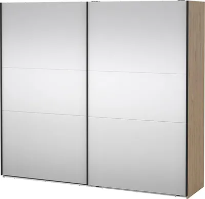 Produktbild von Como Schiebetürenschrank 2 Türen mit Spiegel 245x220cm Eiche Nachbildung.