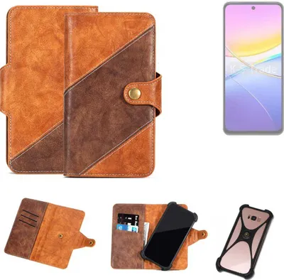 Produktbild von K-S-Trade Handyhülle Schutzhülle Bookstyle Case Wallet-Case kompatibel mit Vivo Y37 Pro 5G Cover Klapphülle Kantenschutz Smartphone dunkelbraun