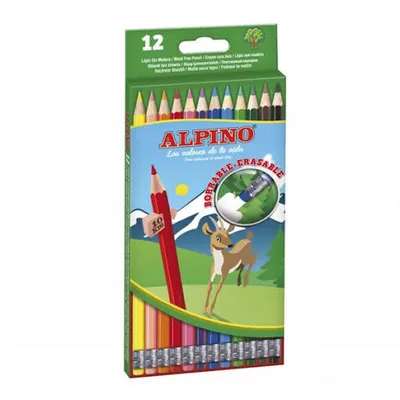 Produktbild von Alpino AL013654, Schwarz, Blau, Braun, Cyan, Grün, Hellgrün, Orange, Pfirsich, Pink, Violett, Rot, Gelb, 12 Stück(e)