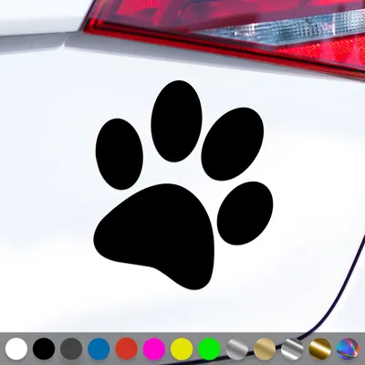 Produktbild von PantherPixel Hundepfoten Aufkleber Katzen Tiere Welpen Tatzen Sticker Auto Geschenkidee Farbe Schwarz