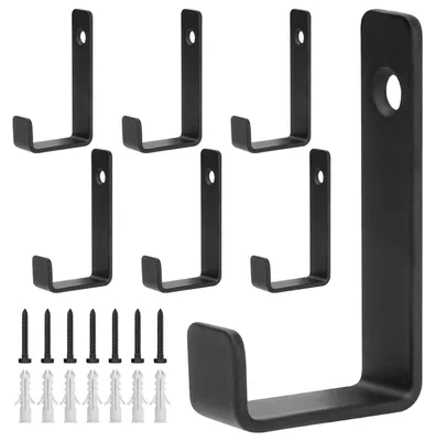 Wandhaken-Set 7er-Pack, schwarz, Kohlenstoffstahl, 62x15 mm