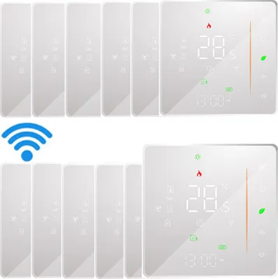 Produktbild von 12X WiFi Digital LCD Raumthermostat Thermostatr für 5A Wassererwärmung Fußbodenheizung Wöchentlich programmierbarer Wandthermostat Unterstützung Mobile APP/Sprachsteuerung Kompatibel mit Alexa/Google Raumthermostate