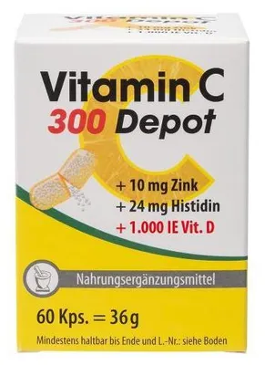 Obrázek produktu pro Vitamin C 300 Depot+Zinek+Histidin+D Kapsle 60 kapslí