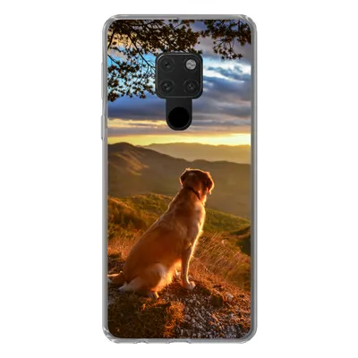 Produktbild von MuchoWow® Handyhülle Schutzhülle Hülle für Huawei P40 Lite Ein Golden Retriever beobachtet den Sonnenuntergang Silikon Softcase Handy Hülle - Handy
