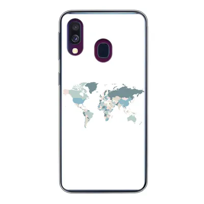 Produktbild von MuchoWow® Handyhülle Schutzhülle Hülle für Samsung Galaxy A40 Weltkarte - Pastell - Länder Silikon Softcase Handy Hülle - Handy-Tasche