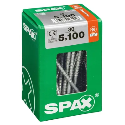 Produktbild von 30er-Pack SPAX Senkkopf-Torx-Stahlschrauben, Durchmesser 5 mm x Länge 100 mm