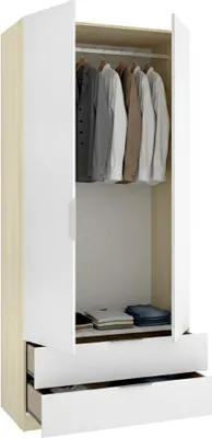 Immagine prodotto di Montclare - Guardaroba 2 Ante, 51x204h cm Bianco, Appendiabiti