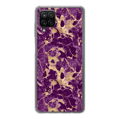 Produktbild von MuchoWow® Handyhülle Schutzhülle Hülle für Samsung Galaxy A12 Gold - Luxus - Marmor - Muster Silikon Softcase Handy Hülle - Bild