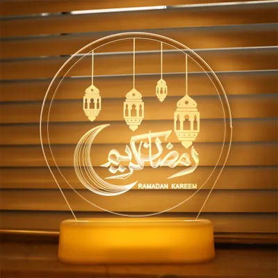 Produktbild von LED Ramadan 3D Nachtlicht Batteriebetrieben Eid Mubarak Deko Tischdekoration Dekoleuchten