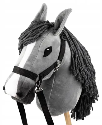 Produktbild von Hobby Horse Skippi A3 Stockpferd Grau mit Zaumzeug und Zügeln