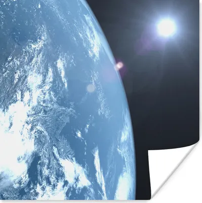 Produktbild von MuchoWow® Poster Die Erde des Sonnensystems 75x75 cm - Wand Dekoration