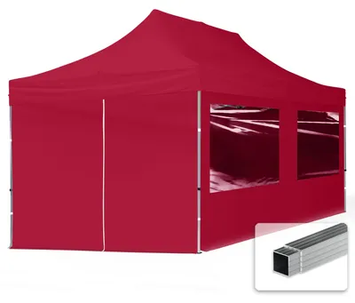 Obrázek produktu pro Nůžkový stan 3x6 m, hliník, vč. 4 bočnic červená