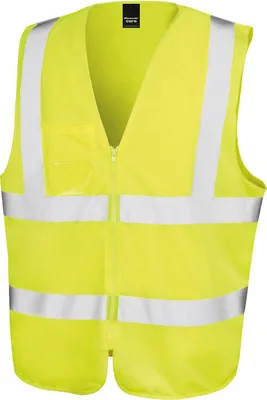 Produktbild von Result Core R202X | Herren Core Zip Safety Tabard / EN20471 Klasse 2 - Farbe: Fluorescent Yellow - Größe: S/M