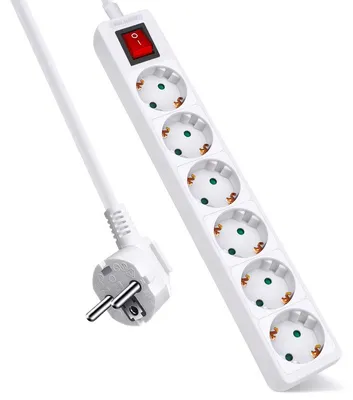 Produktbild von EXTRASTAR Steckdosenleiste mit 6 Steckdosen und Schalter, Kabel 1,5 m, 6 Steckdo