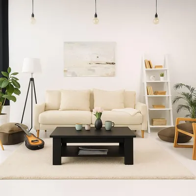 Immagine prodotto di Tavolino da caffè con ripiano inferiore - Design moderno, facile da pulire