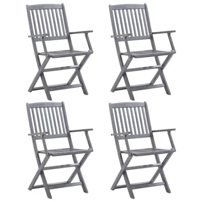 Image de Chaises de jardin pliantes 4 pcs. Bois massif acacia
