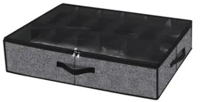 Produktbild von Go Go Gadget – Schuh-Organizer – Aufbewahrungstasche – Staubdicht – Schuh-Organizer – Unterbettkommode – 12 Fächer – Anthrazit