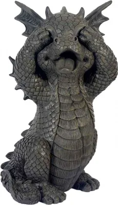 Immagine prodotto di Dolce drago da giardino con gli occhi chiusi Statua di drago Statua da giardino 27 cm