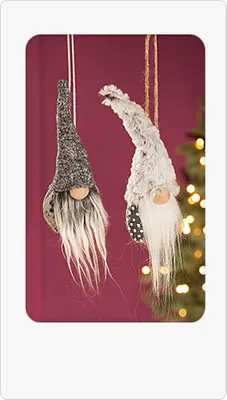 Produktbild von Kleiner weihnachtlicher Hängewichtel Scandi aus Stoff