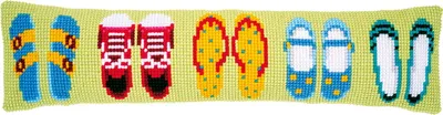 Produktbild von Vervaco Zugluftstopper "Sommerschuhe", Stickbild vorgezeichnet, 80x20cm