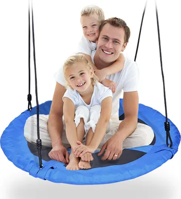 Produktbild von WYCTIN Nestschaukel 100 cm Schaukel Rundschaukel Tellerschaukel Netzschaukel 100kg - blau