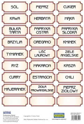 Zdjęcie produktu dla Naklejki Przyprawy (brązowe)