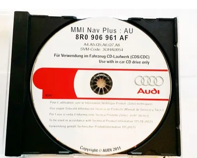 Original Audi MMI Software Update CD 8R0906961AF für Audi MMI High 3G System – Produktansicht