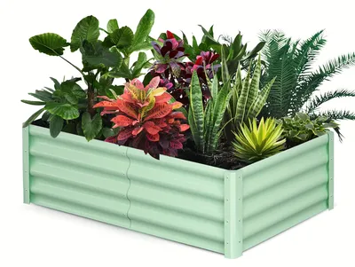 Image de Bacs surélevés galvanisés pour le jardinage et la culture de fleurs, avec fond ouvert