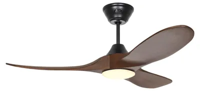Obrázek produktu pro Energeticky úsporný stropní ventilátor s LED osvětlením a dálkovým ovládáním Eco Genuino-L matná černá / ořech 122 cm