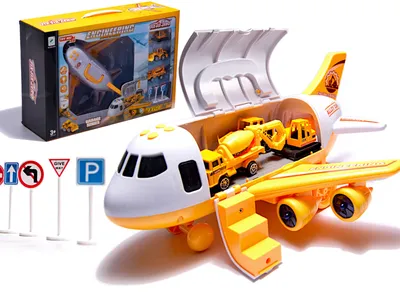 Produktbild von Transportflugzeug + 3 Baufahrzeuge