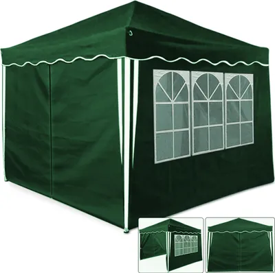 Produktbild von Deuba Faltpavillon 3 x 3 m mit 4 Seitenwänden + Tragetasche grün