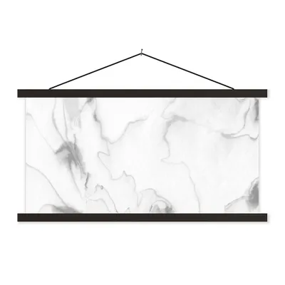 Produktbild von MuchoWow® Textilposter Marmor - Grau - Weiß - Abstrakt - Marmoroptik 60x30 cm mit schwarzem Rahmen - Textilien